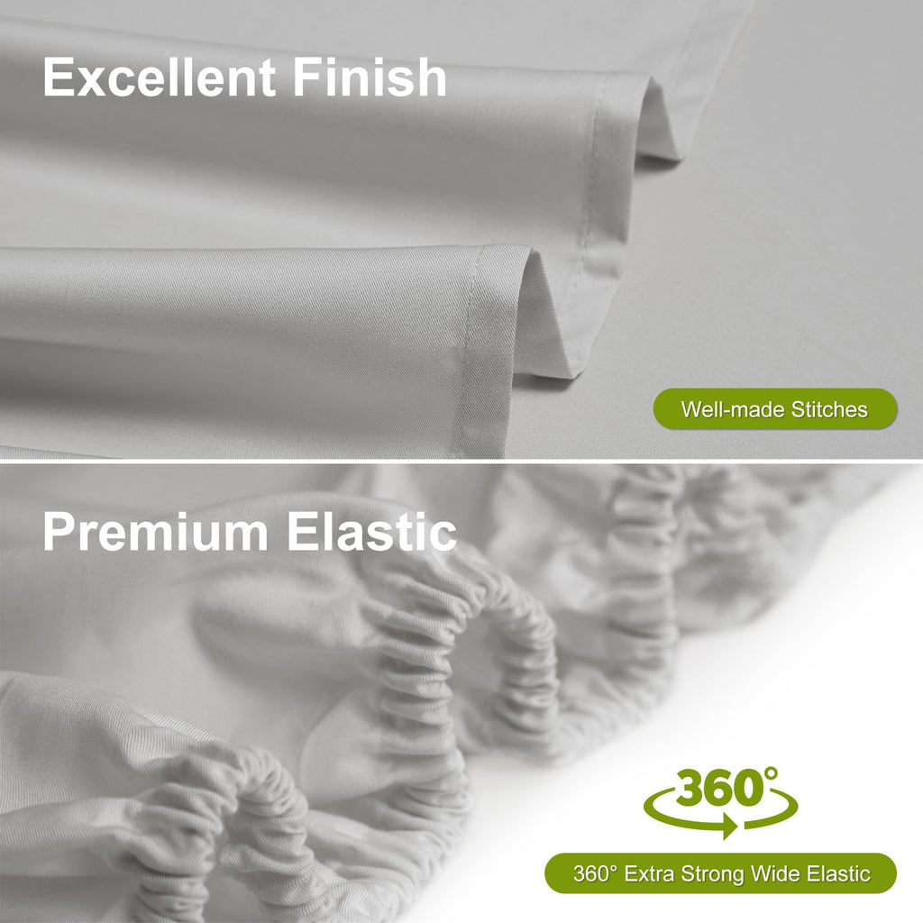 Deep Pocket King Sheets, 100% Rayon Derived from Bamboo, 18-24 Inch