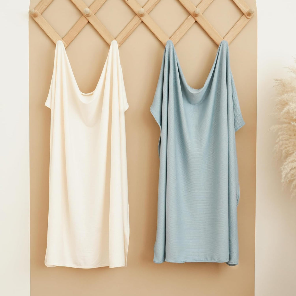 2 Pack Ribbed Knit Swaddle Blankets for Baby Boys & Girls, 33"x42"