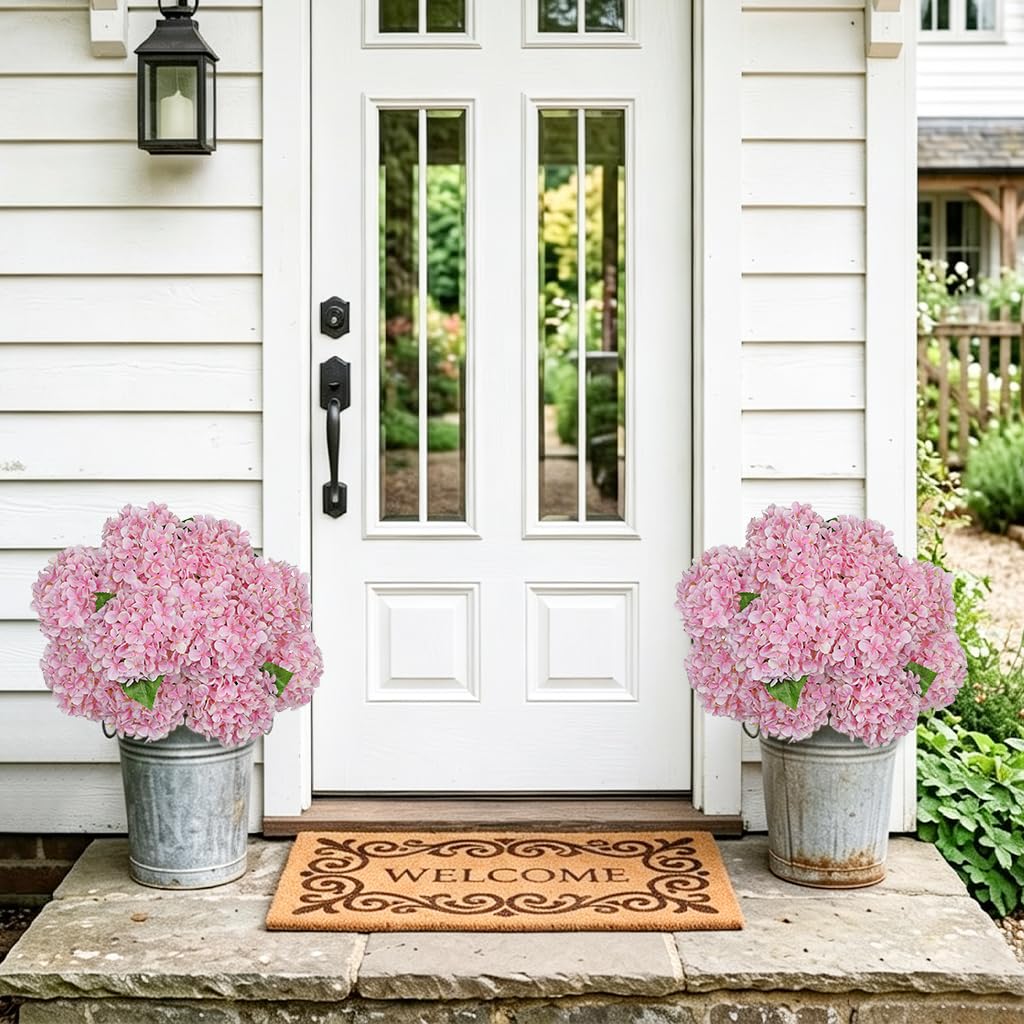 2PCS Pink Artificial Faux Bush Decor