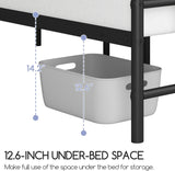 Classic Metal Platform Bed Frame Mattress Foundation with Victorian Style Iron-Art Headboard/Footboard/Under Bed