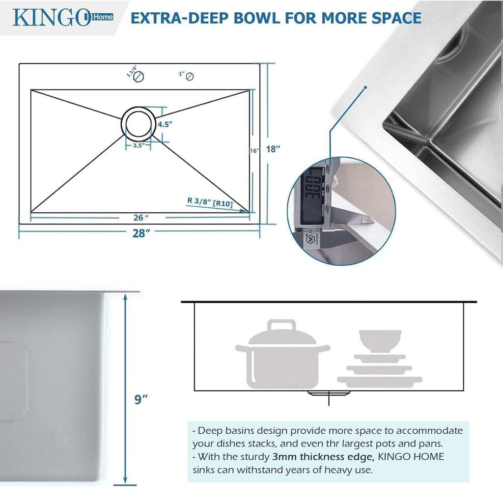 28x18 Inch Drop in, Top Mount, Brushed Nickel