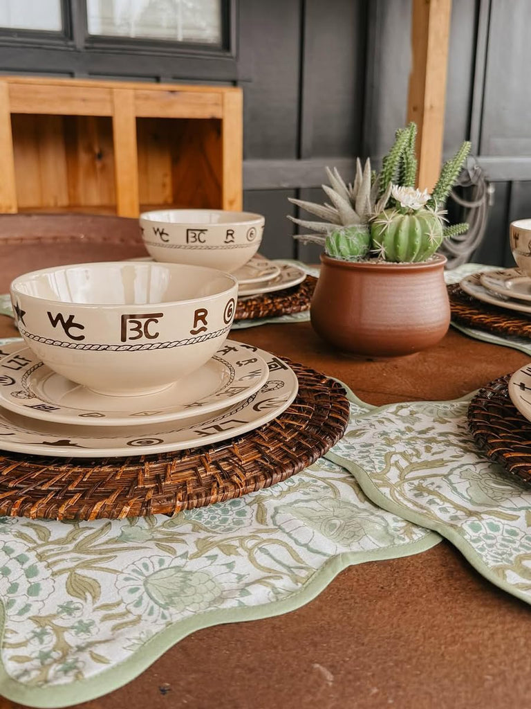 Cattle Branded Dinnerware Set 10.5"Dia.