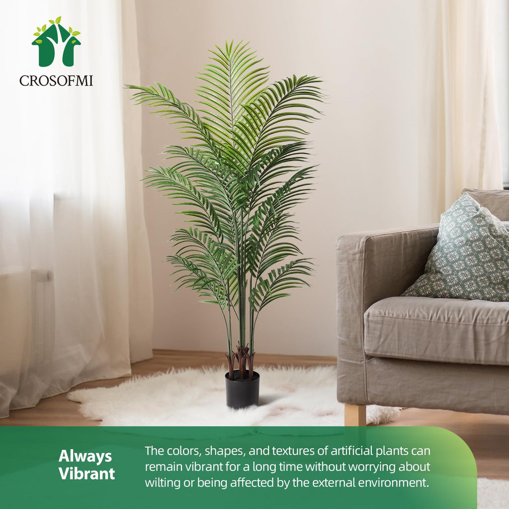 5.5FT Artificial Areca Palm Tree, Detachable Fronds, 2 Pack