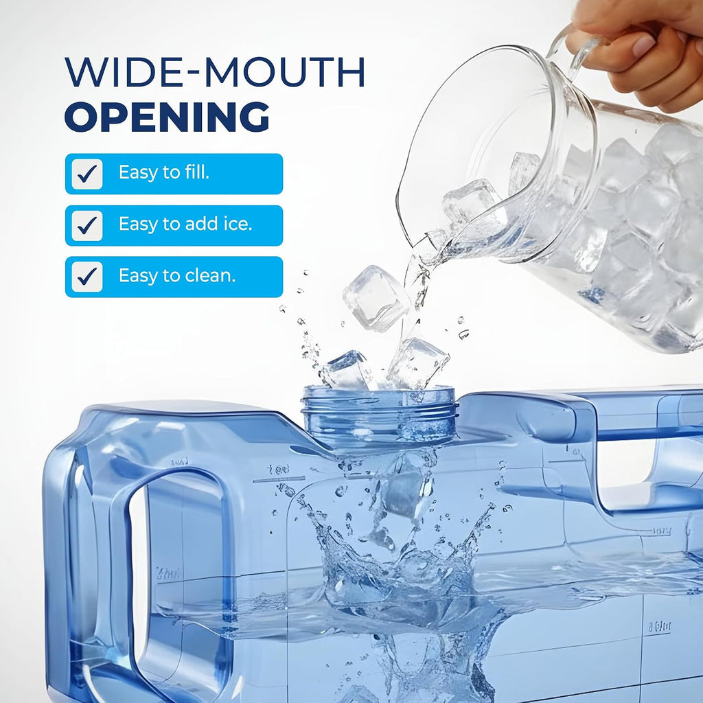 Refrigerator Water Dispenser 1.1 Gallon - Leak-Proof Slim Fridge Water Container with Spigot - BPA-Free Refillable - Set of 128