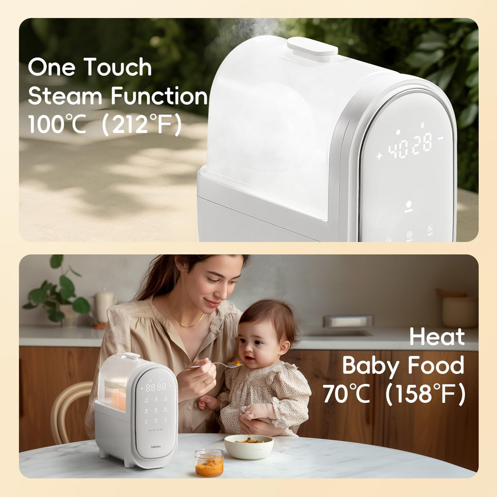 Bottle Warmer for Breastmilk, 11-in-1 Double Bottle Warmer Large Touchscreen with Night Light, Detachable for Easy