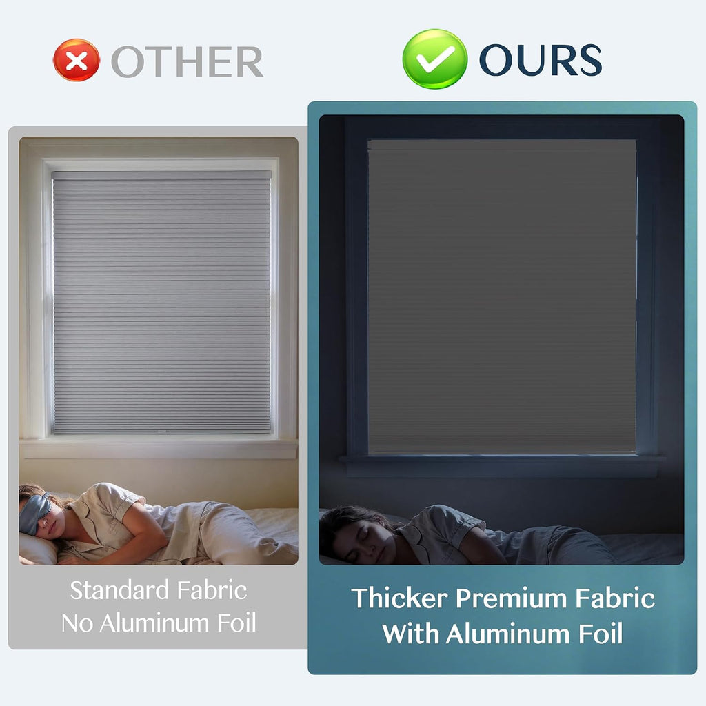 No Drill Waterproof 99% Blackout Cellular Shades Top Down Bottom Up(TDBU) Easy Install Thermal Insulated Noise