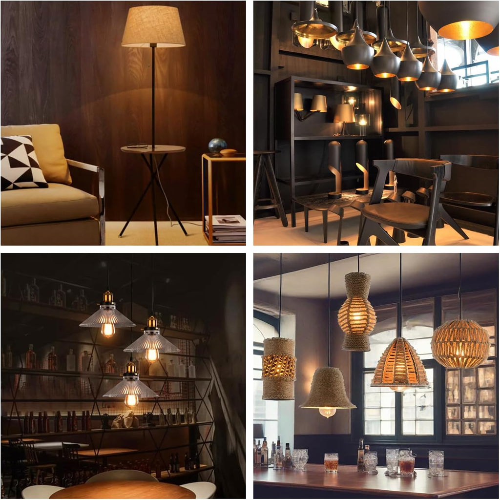 ST58 Vintage Antique Light Bulbs-25W E26 Base 120 Volts Dimmable Edison Light Bulbs,Amber Glass, Warm White 2200K (2