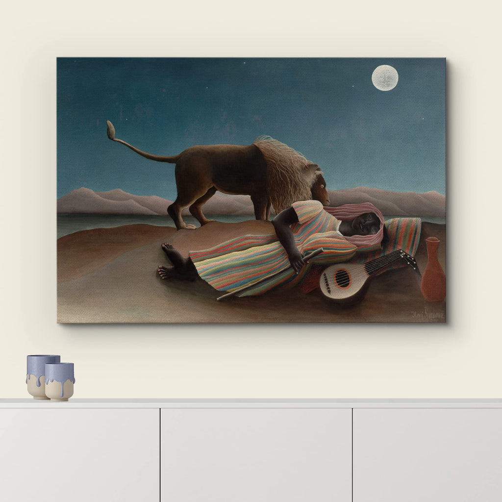 The Sleeping Gypsy by Henri Rousseau Giclee Canvas Prints Wrapped Gallery Wall Art | Stretched and Ready to Hang