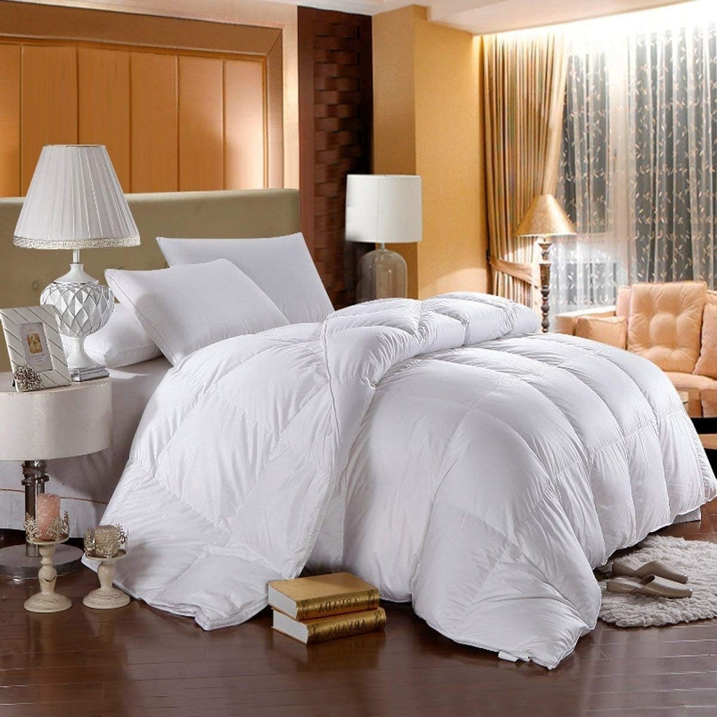 Luxury Goose Down Comforter King 106x90 - 750+ Fill Power White Down, 500 Thread Count Cotton Cover, All Season