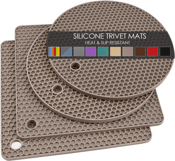 Silicone Trivets for Hot Dishes, Multipurpose Heat Resistant Mat Thick Silicone Hot Pads Pot Holders Counter - Set of 4