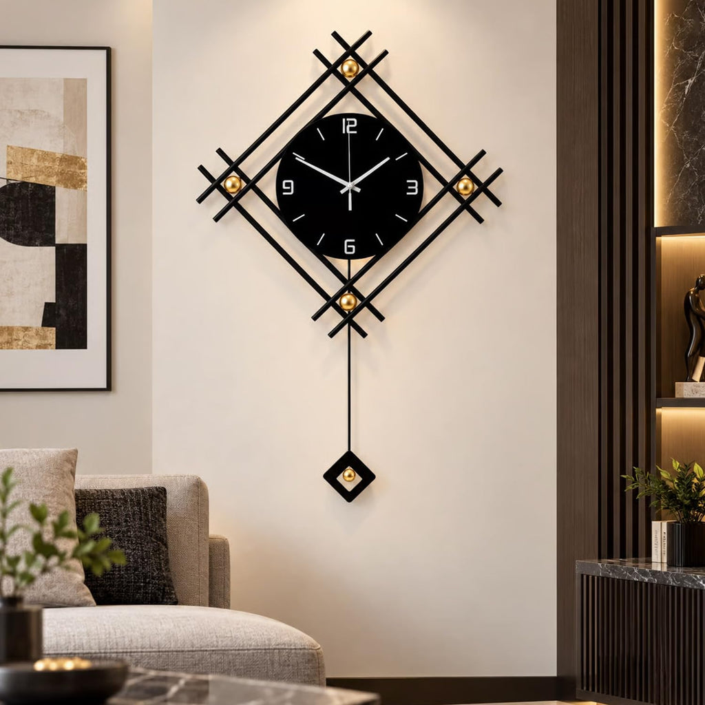 Modern Wall Clock with Stylish Pendulum, 16.2*26 Inch