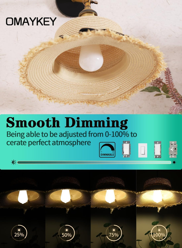 8W Dimmable ST58 Opal LED Bulbs, 4000K, 800 Lumens, 8 Packs