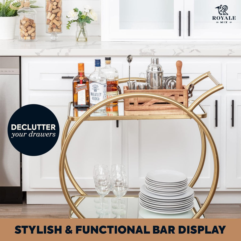 Mixology Bartender Kit with Stand | Home Bar Set with 25 Cocktail Recipes for Drink Mixing | Ideal Bartending Kit - Set of 12