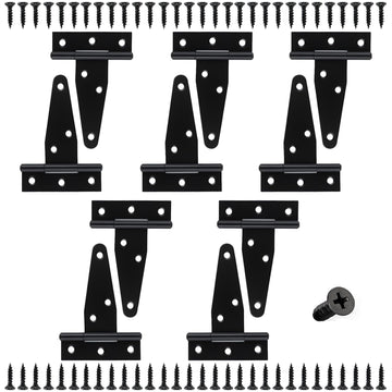 10 Pcs T Strap Hinges Heavy Duty, 3 Inch, Black