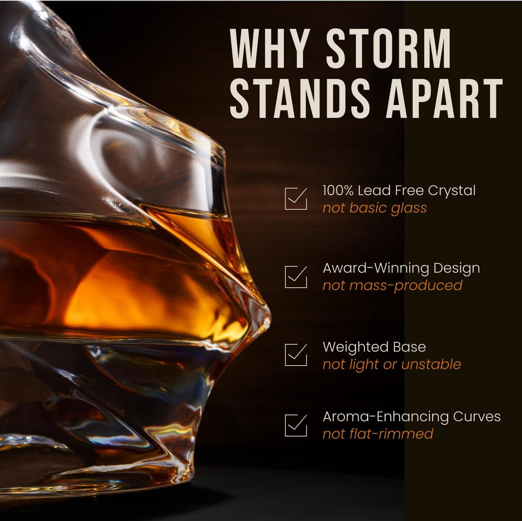 Storm Japanese Crystal Whisky Decanter, 750ml, Gifts for Men