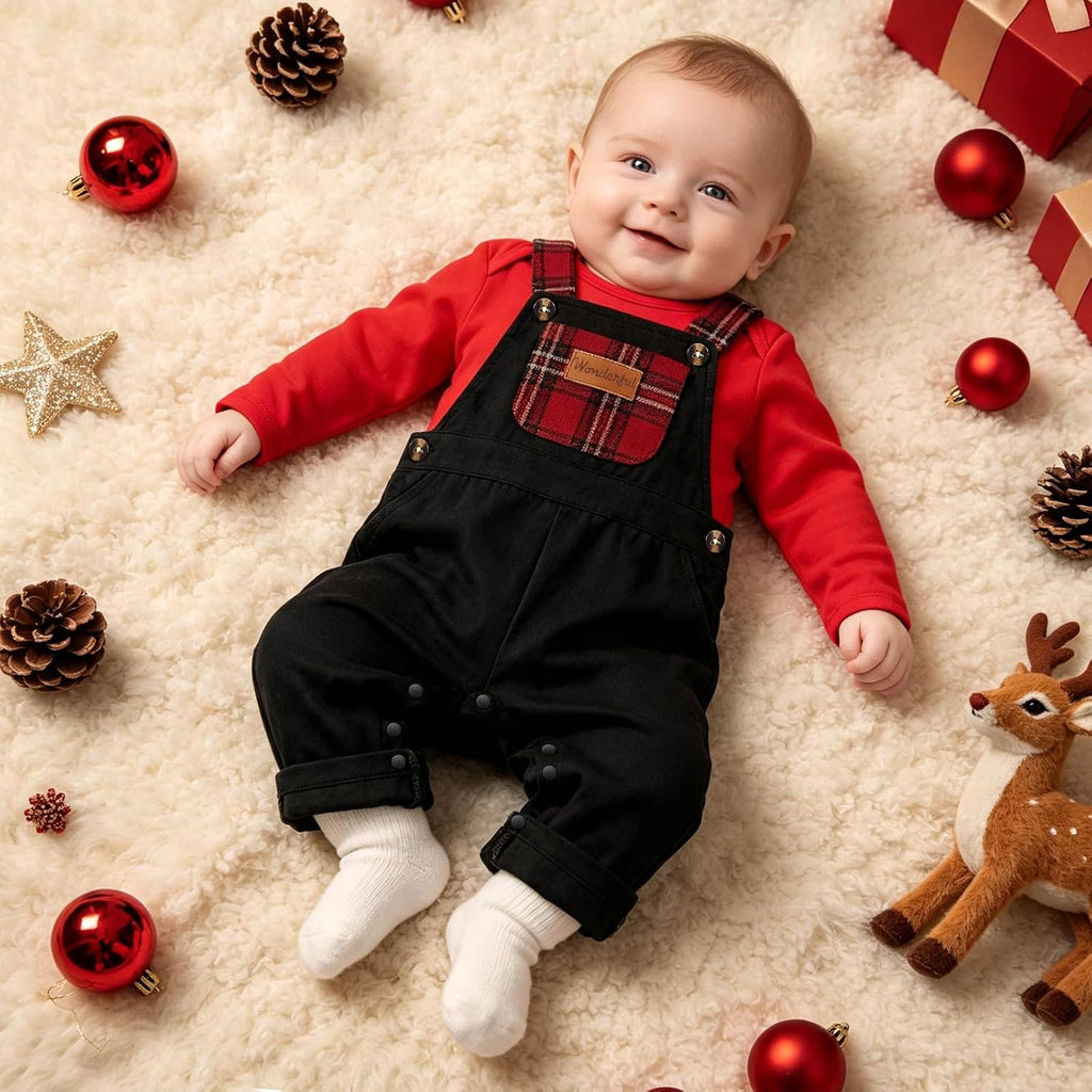 Baby Boy Clothes Outfits Long Sleeve Bodysuit & Overalls
