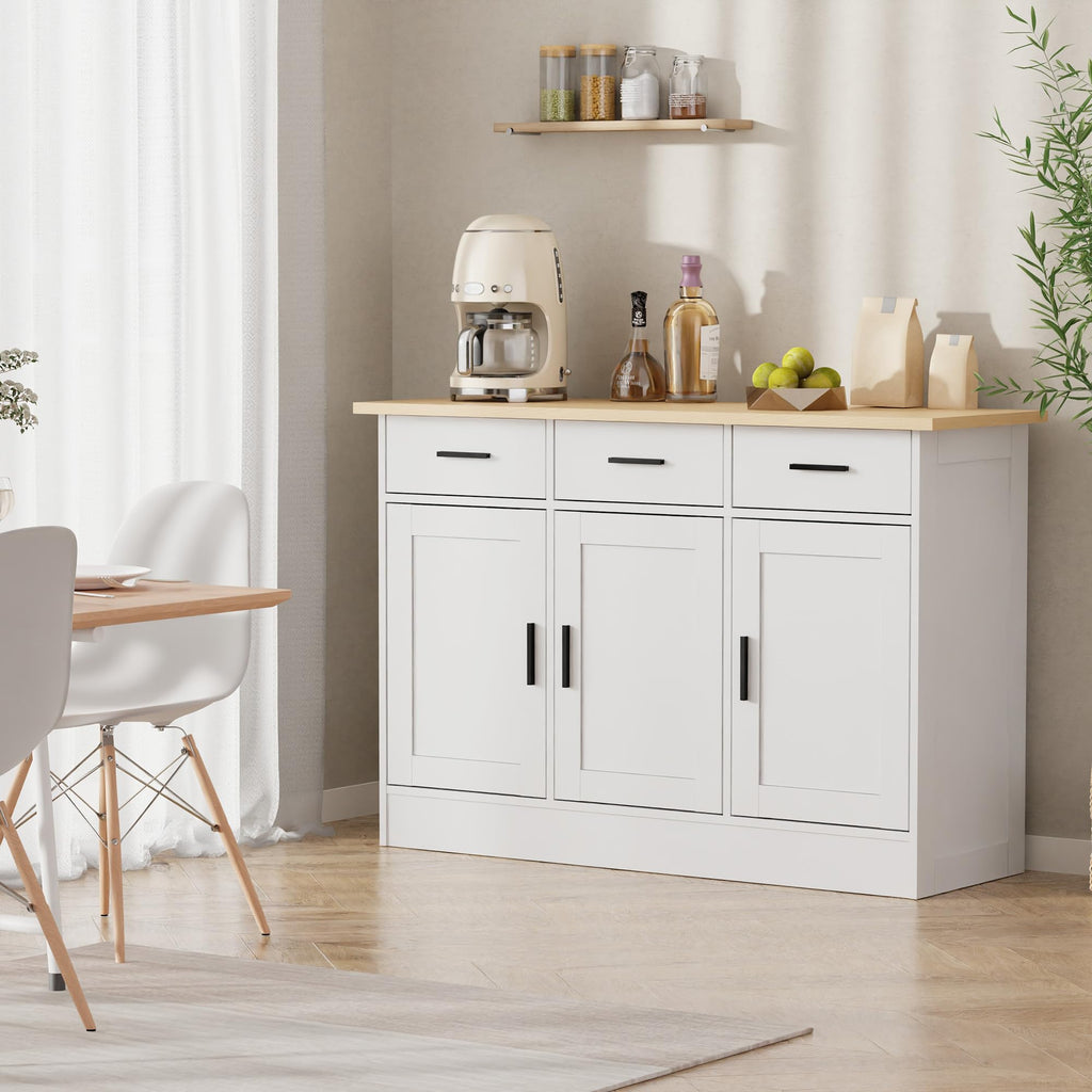 Buffet Cabinet with Storage - Buffets & Sideboards Kitchen Storage Cabinet, Wood Console Table Coffee Bar Accent