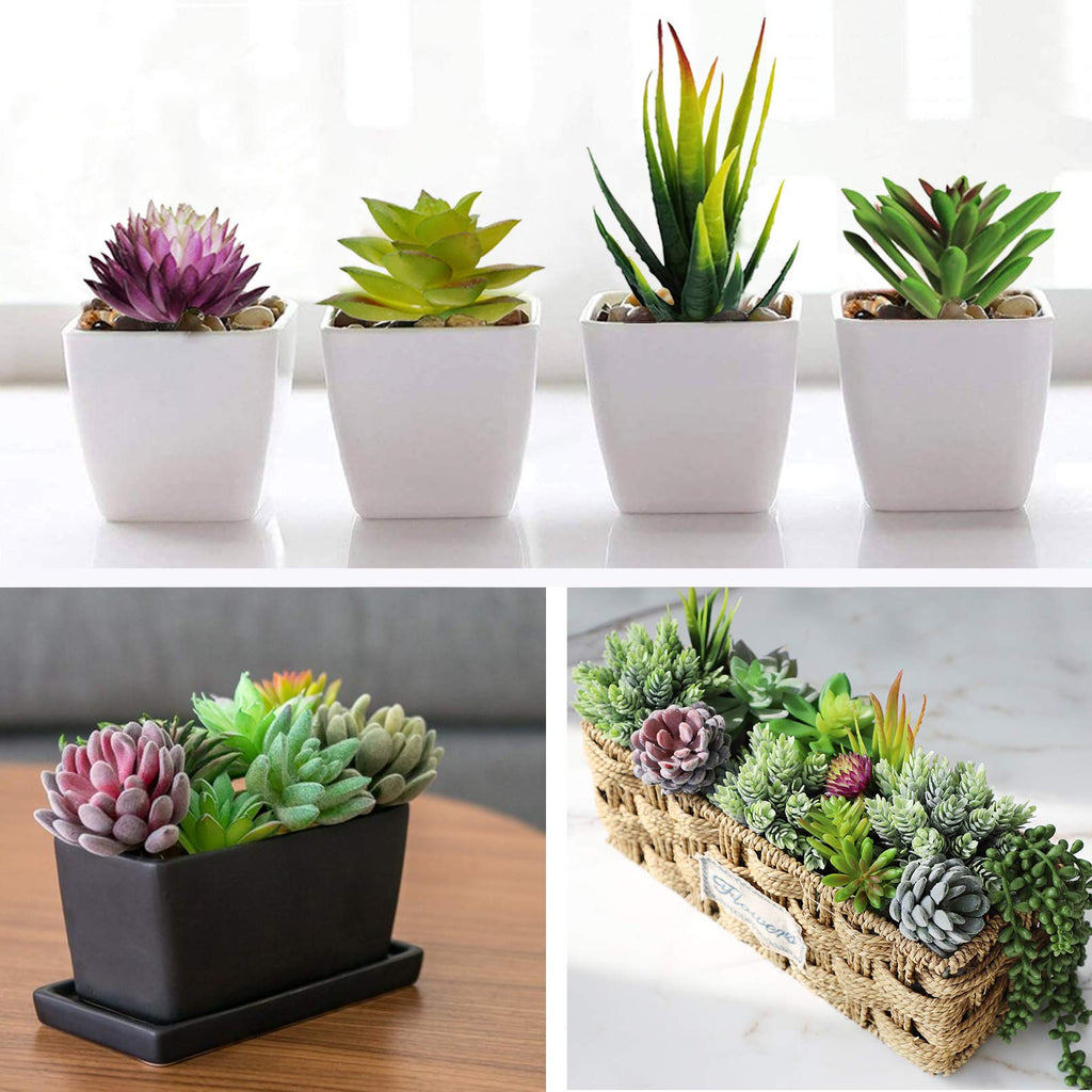 16pcs Fake Succulents, Artificial Succulent Plants for Outdoors