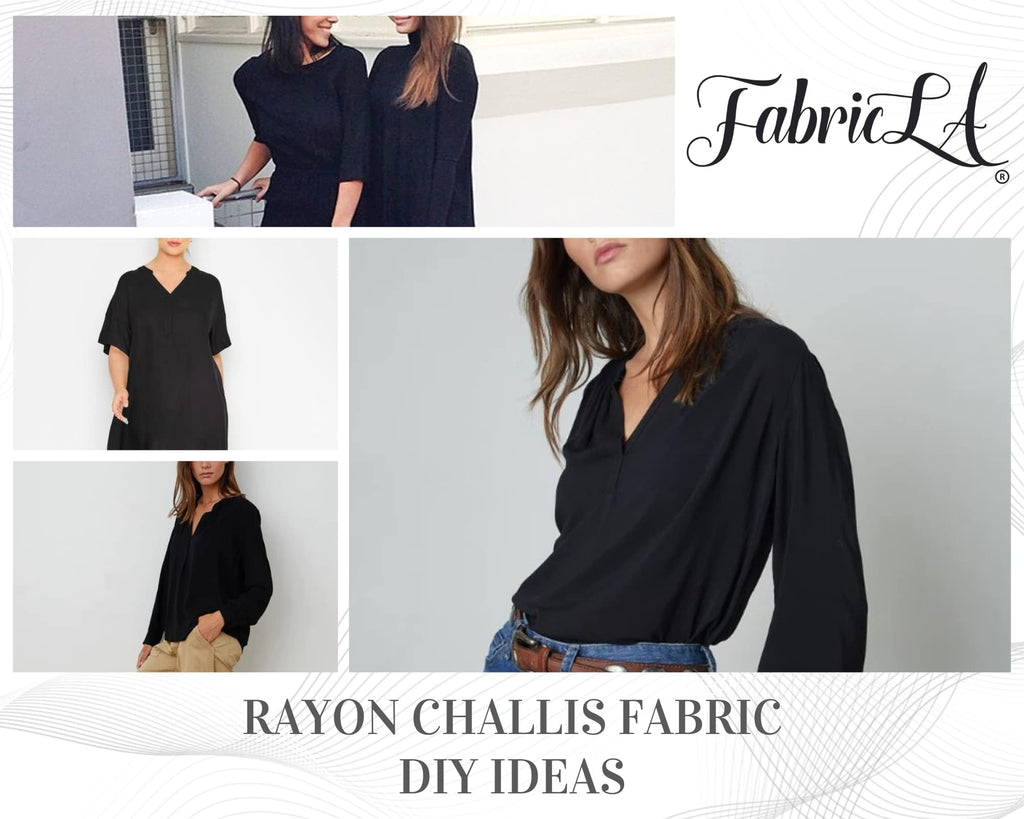 100% Rayon Challis Fabric by The Yard - 58" Wide Soft Lightweight Breathable Draping Fabric for Dresses, Blouses