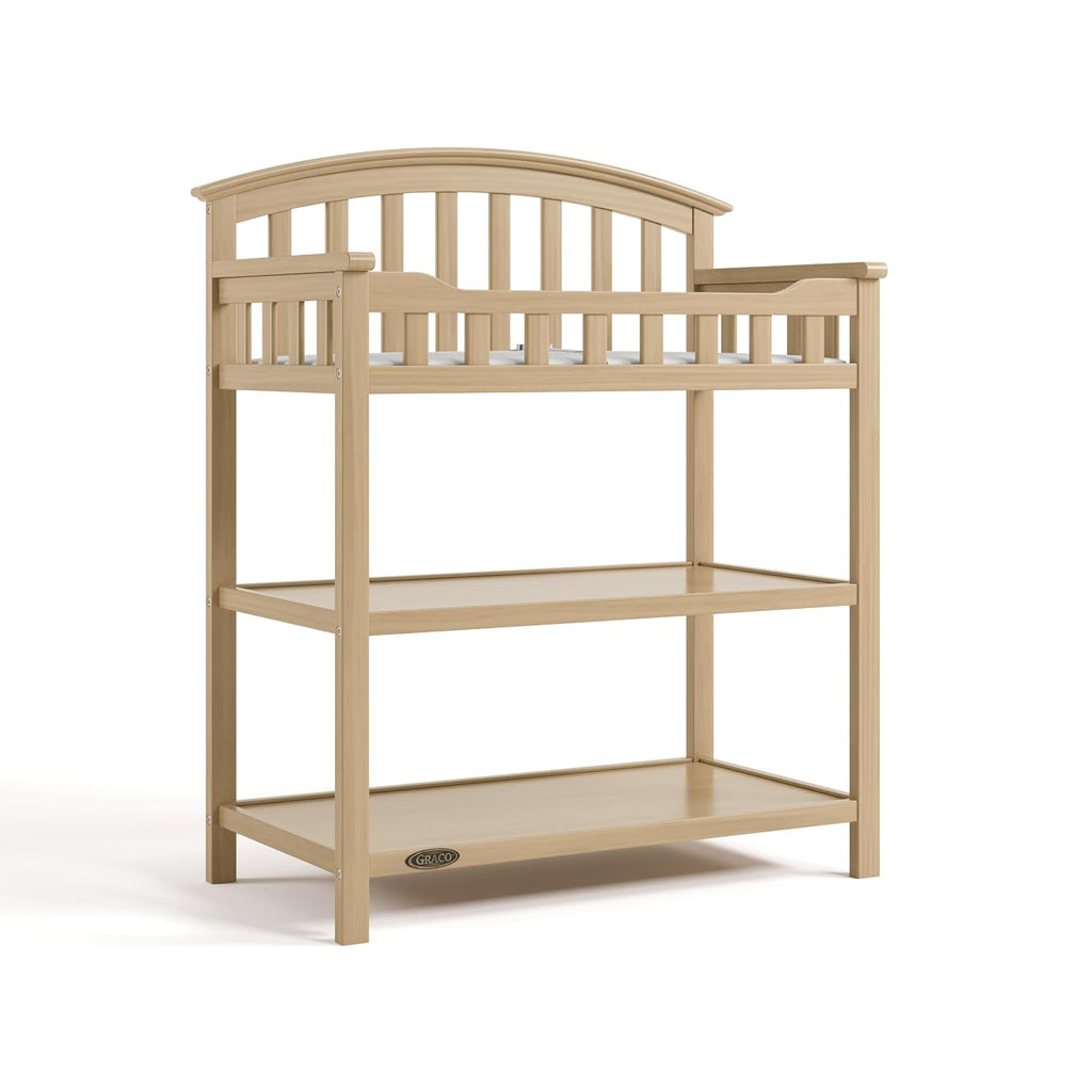 Changing Table with Water-Resistant Changing Pad, Driftwood | GREENGUARD Gold Certified Nursery Changing Table