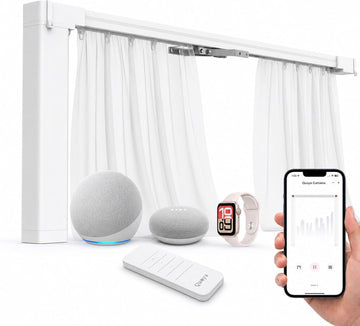 Motorized Smart Electric Curtain Track with Remote - Hidden Brackets, Automatic Curtain Opener, Compatible with Alexa