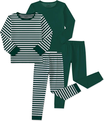Bamboo Viscose Toddler Kid Pajamas Set Boys/Girl Striped Sleepwear