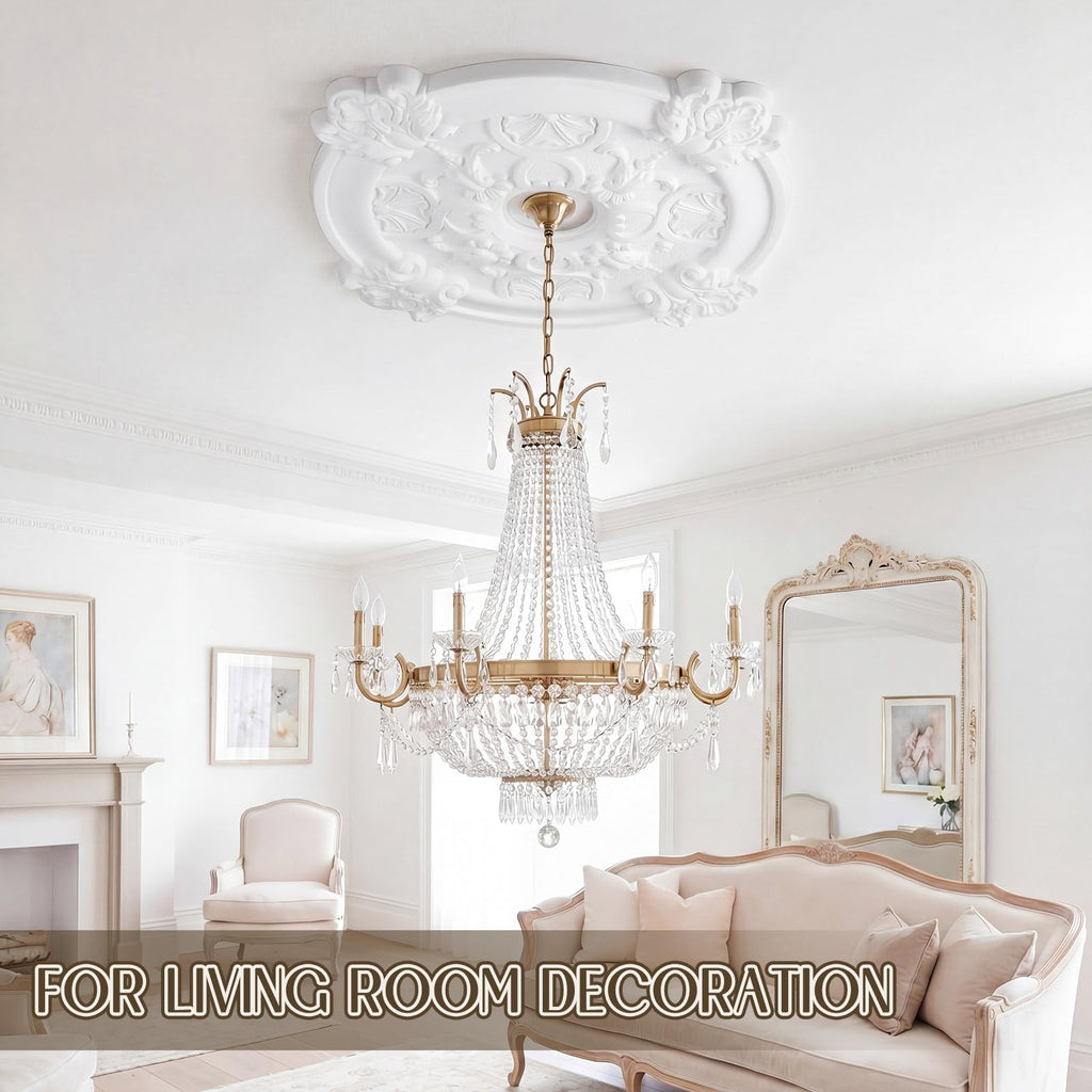 3 Pack Ceiling Medallions for Light Fixtures, Decorative Ceiling Rosettes in 3 Sizes, 13", 16.5" & 18" Od, Durable