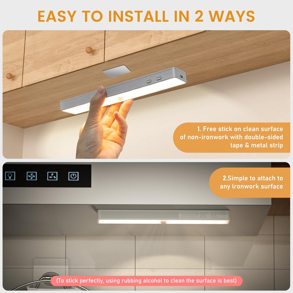 Under Cabinet Lighting with Remote, Motion Activated Closet Light
