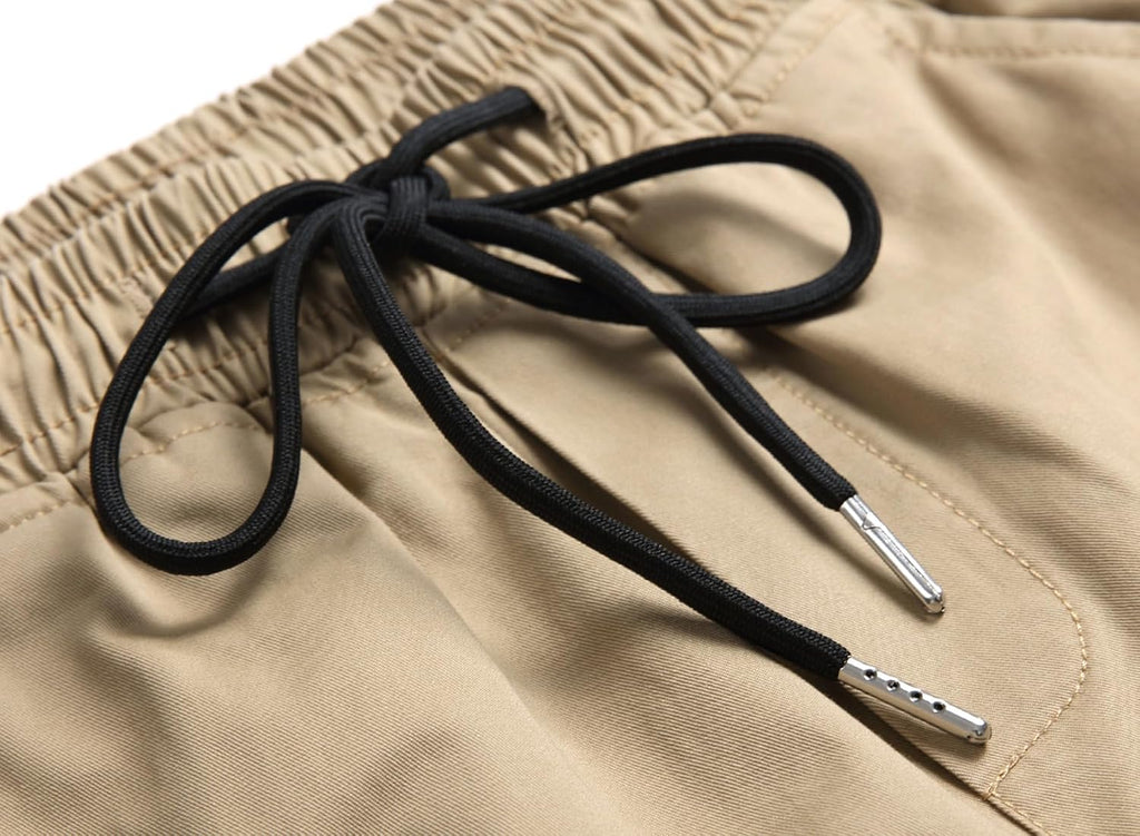 Boys Cargo Pants, Cotton Pull-On Drawstring Joggers for Kids