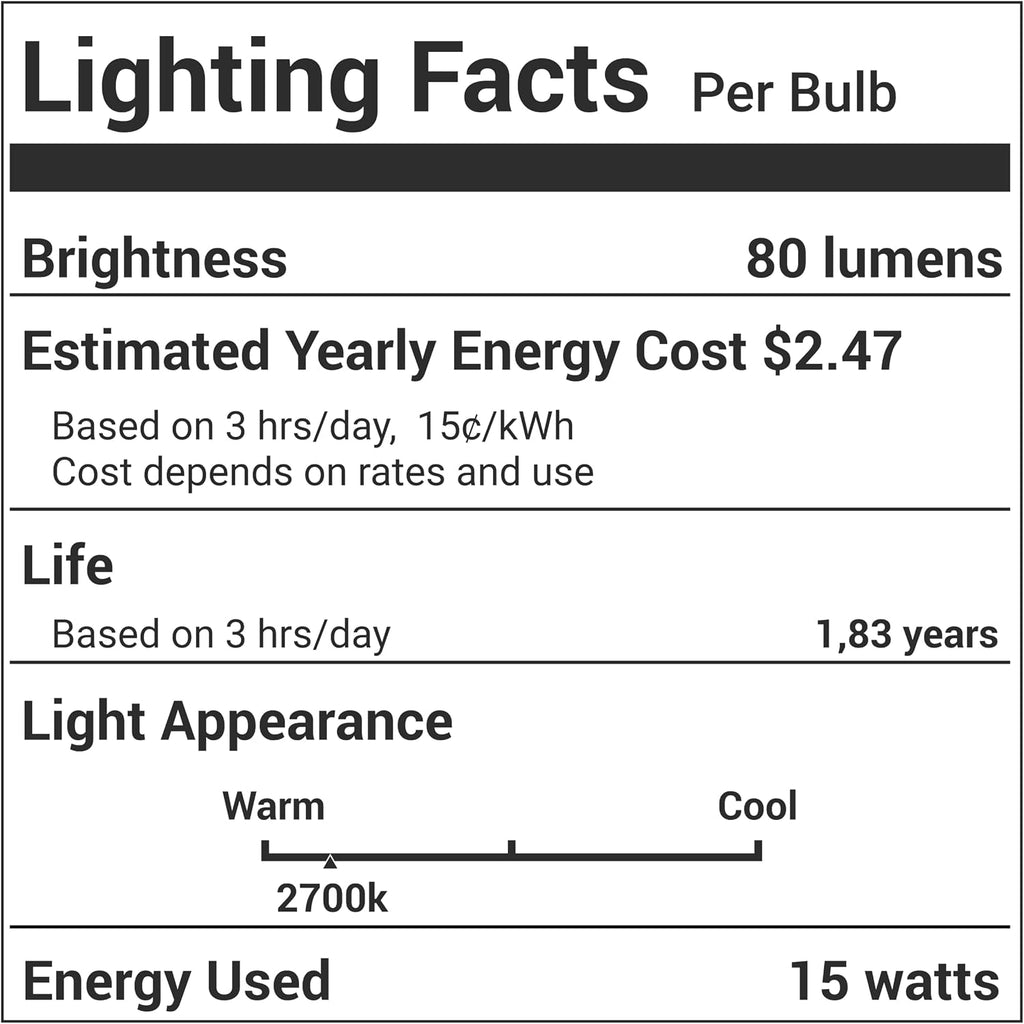 E12 T20 Himalayan Salt Lamp Bulb 120V 15W 2700K Warm White
