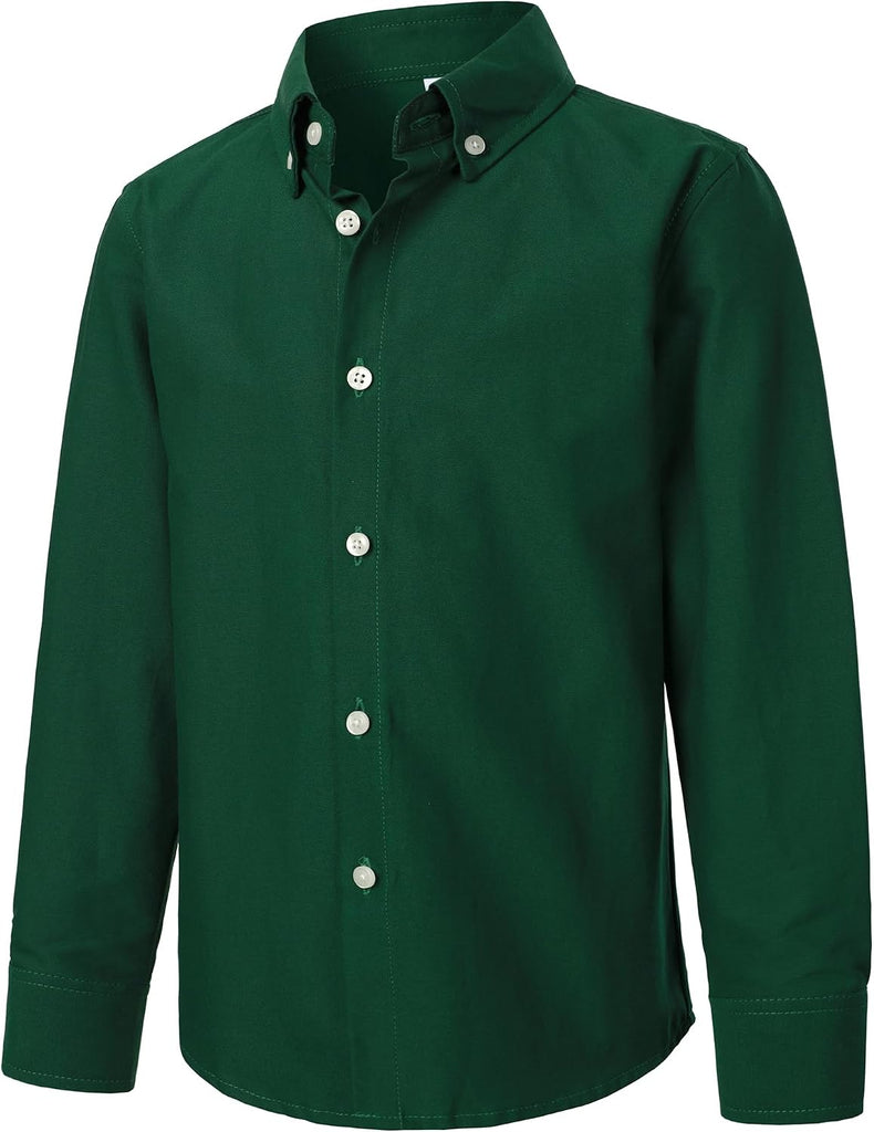 Boys Oxford Dress Shirts Long Sleeve Button Down Shirt