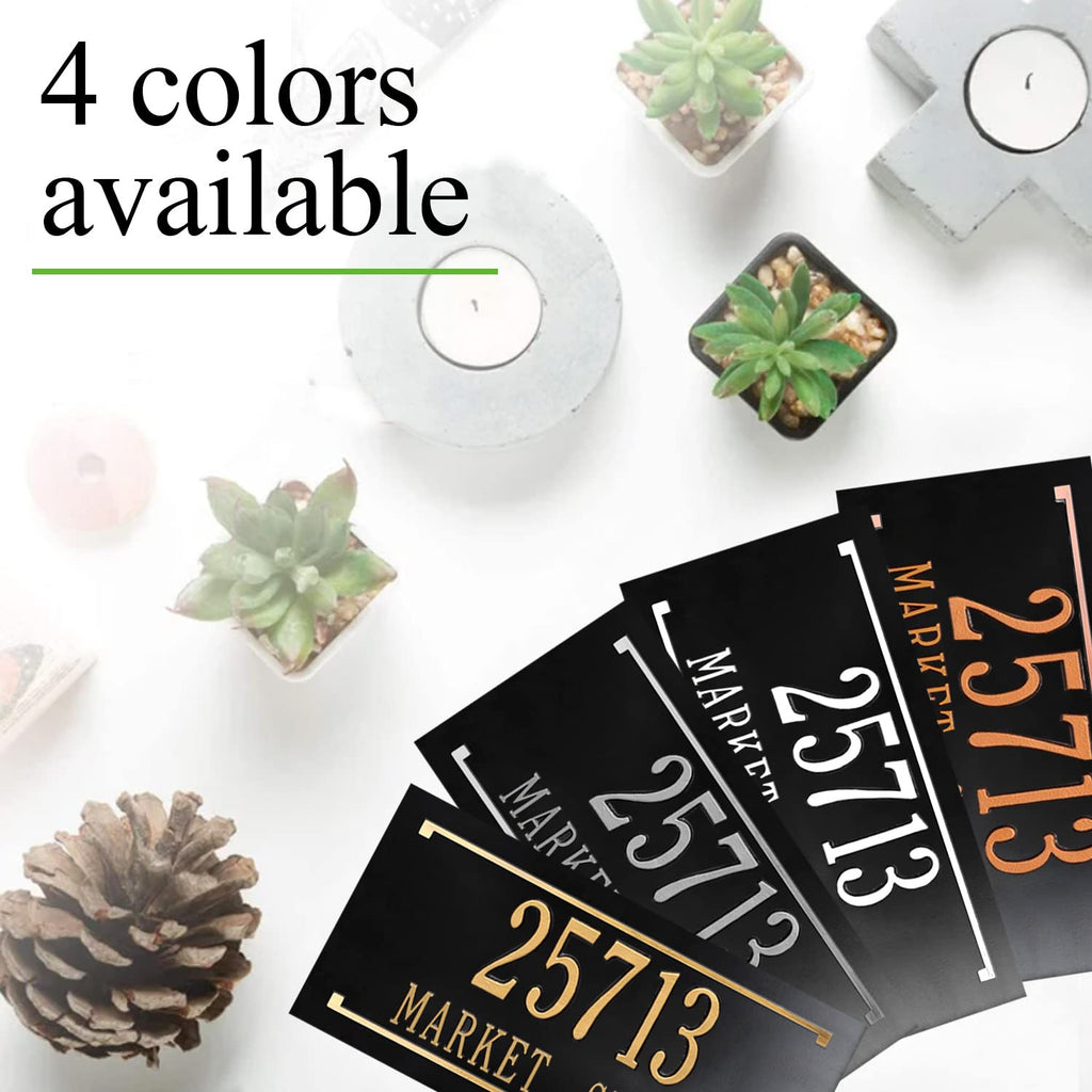 Plaque, Modern Outdoor House Number Sign for Wall, Weatherproof Aluminum Address Sign & Mailbox, Easy Install with