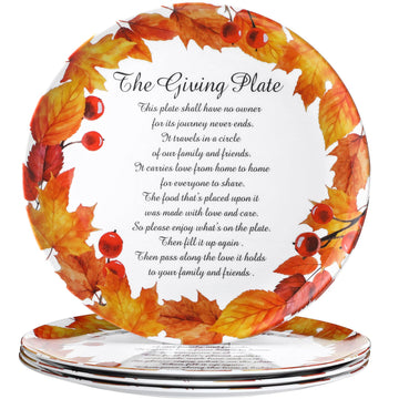 4 Pcs Melamine Thanksgiving Maple Plates Fall Dinnerware 10 Inch