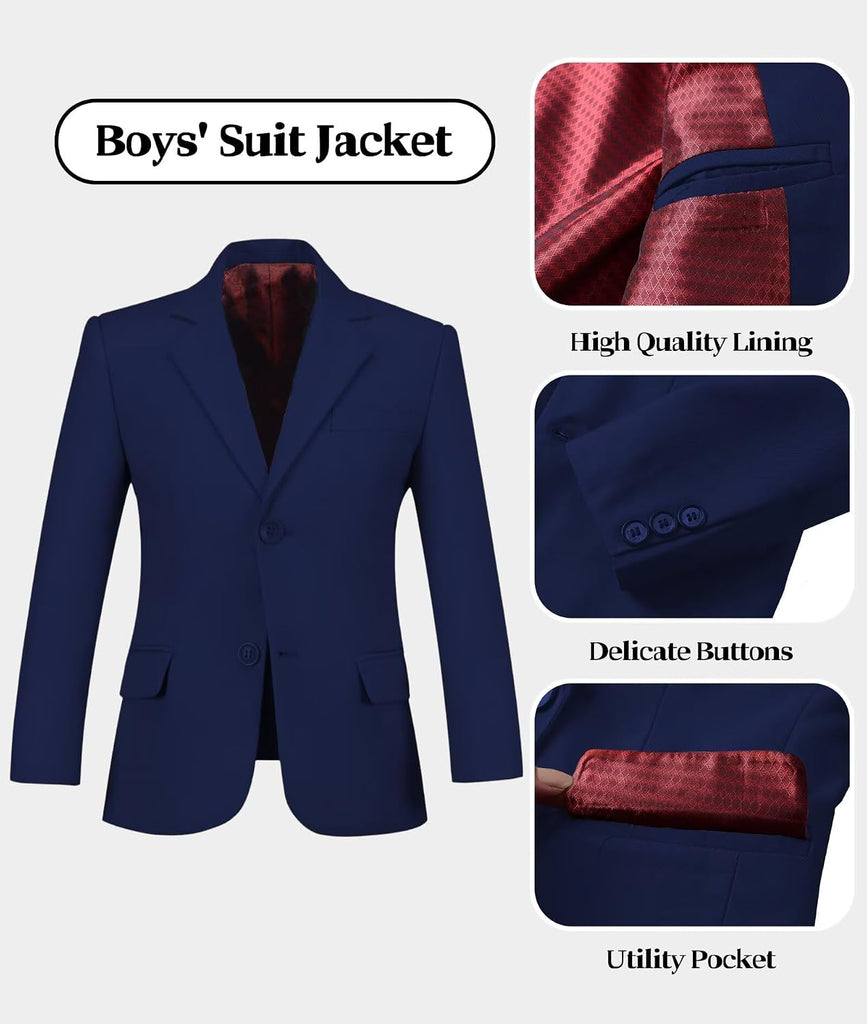Boys' Blazer Formal Suit Jacket Slim Fit Boys School Blazer Coat for Kids