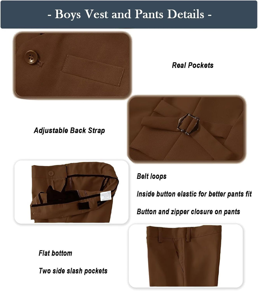 Boys Suits Formal Slim Fit Wedding Ring Bearer Outfit Dress Tuxedo Suit Set