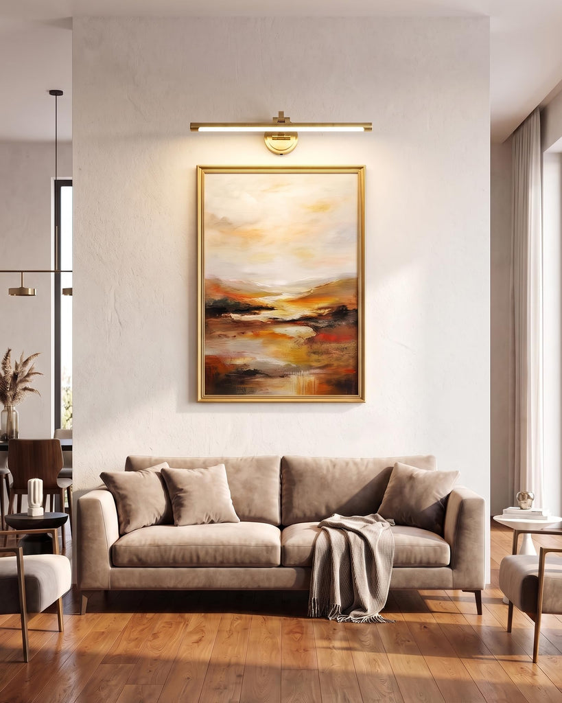 Picture Lights for Wall, 24 Inch Hardwired Picture Light, Brass Gold LED Art Lights for Wall, 3CCT Painting Light
