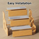 Pet Steps for Small Dogs,Wooden Cat Stairs for Old Cats,Doggy Dog Steps for Bed Couch Sofa Windows,3-Step Ladder