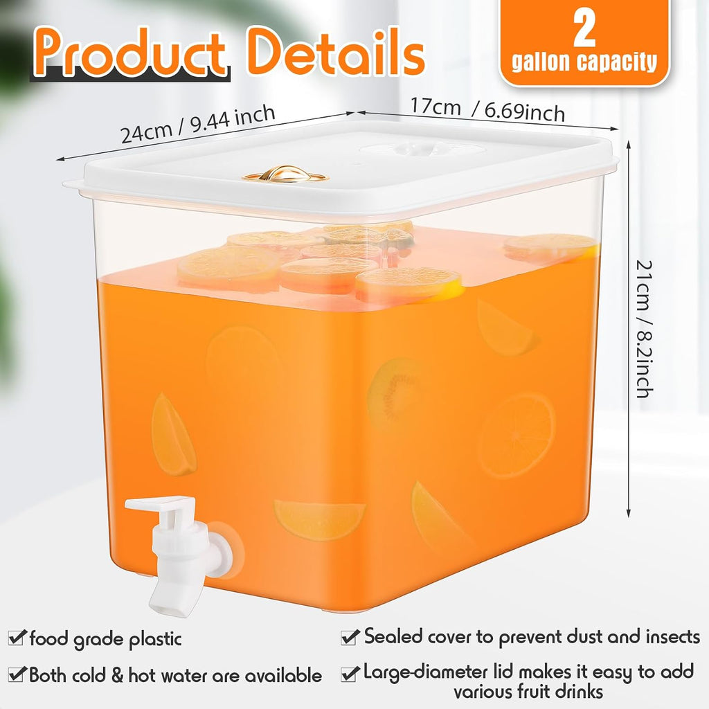 Gallon Drink Dispenser for Fridge with Leak Proof Spigot, 2 Pack - Set of 2