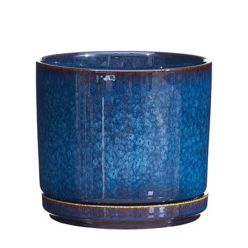 7 Inch Plant Pot, Modern Ceramic Glaze Planters for Indoor Plants, Round Flower Pots with Drainage Hole and Saucer