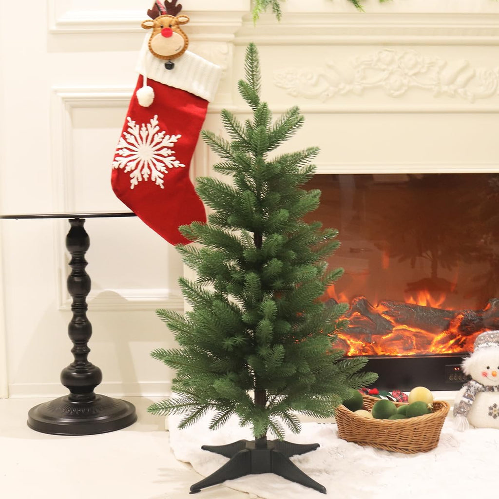 4FT Artificial Small Christmas Tree Realistic Mini PE Decor