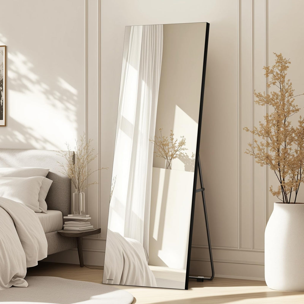 65"x24" Frameless Full Length Mirror with Stand