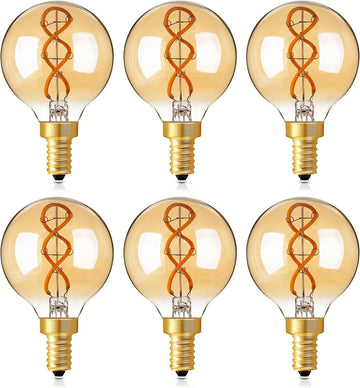 E12 Amber Light Bulbs 25 watt,G16.5 LED Candelabra Bulb