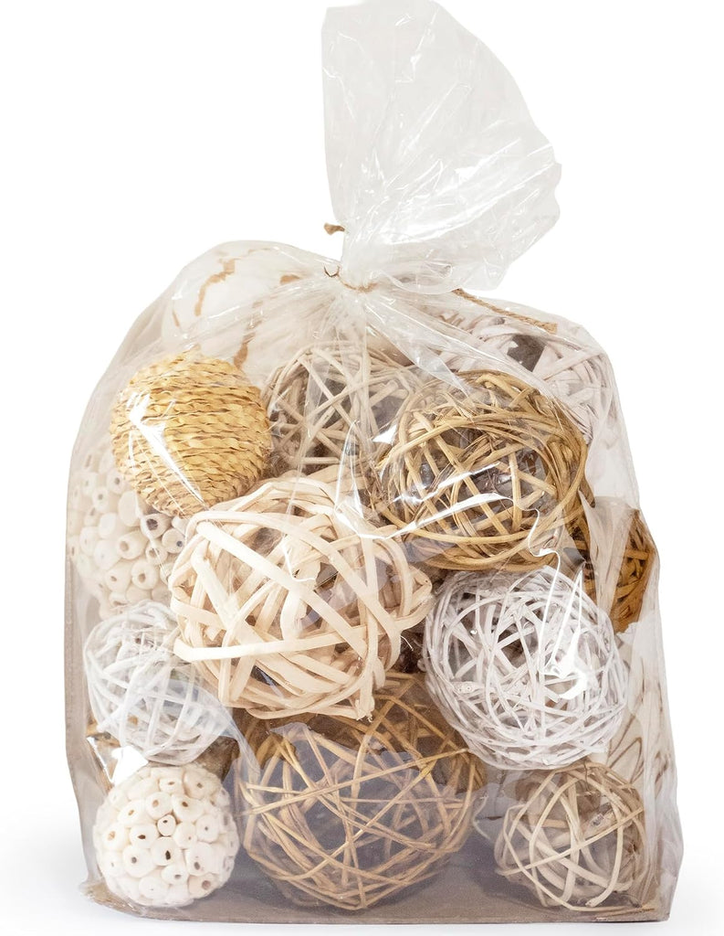 Large Decorative Vase Filler Bag with Orbs, Balls (Beige)