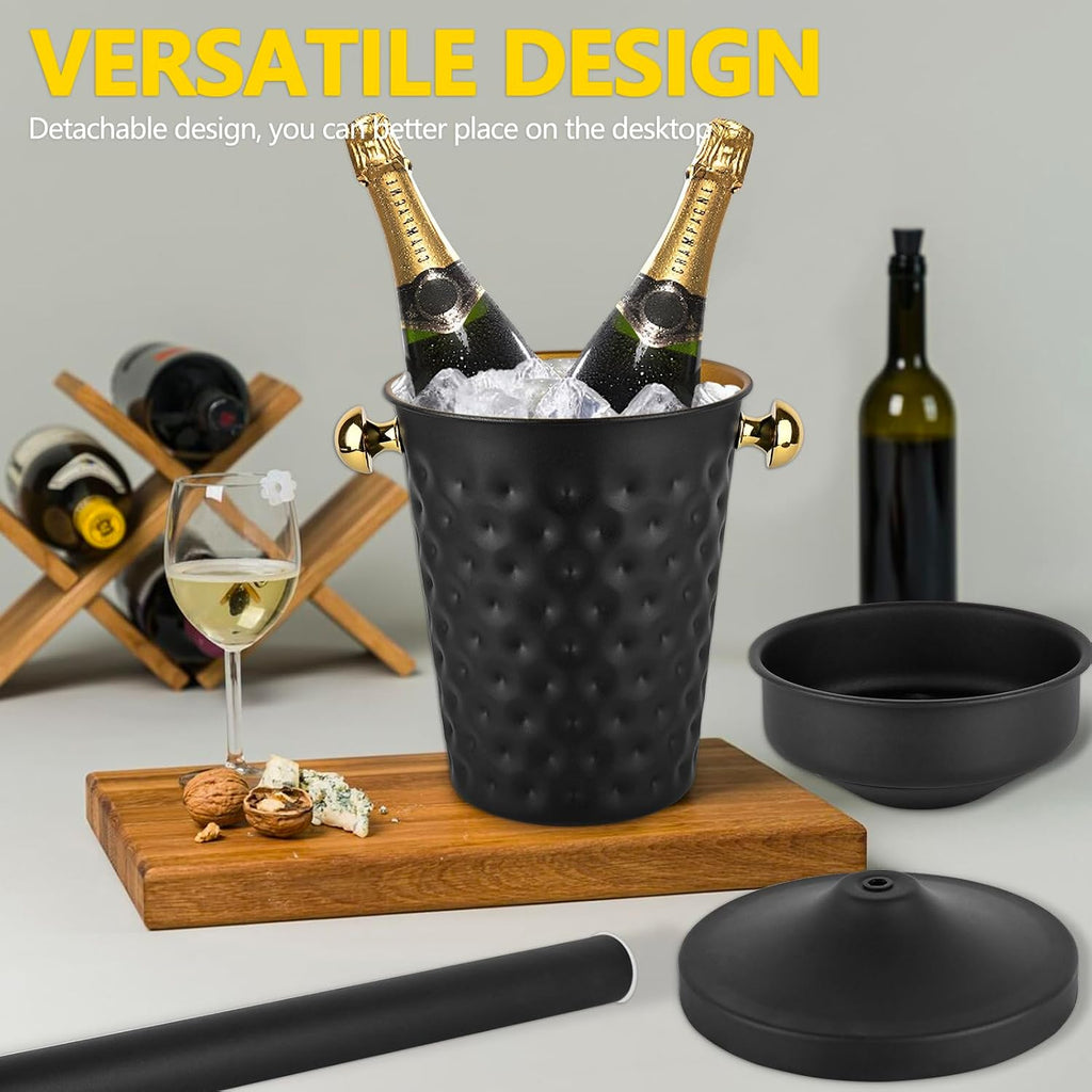 Champagne Bucket with Stand,5L Ice Bucket with Stand,Wine Chiller Bucket,Stainless Steel Champagne Stand for Wedding