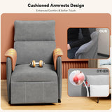Recliner Chair，Electric Adjustable Chenille Recliner with Remote Control and Padded Backrest,Home Theater Recliner