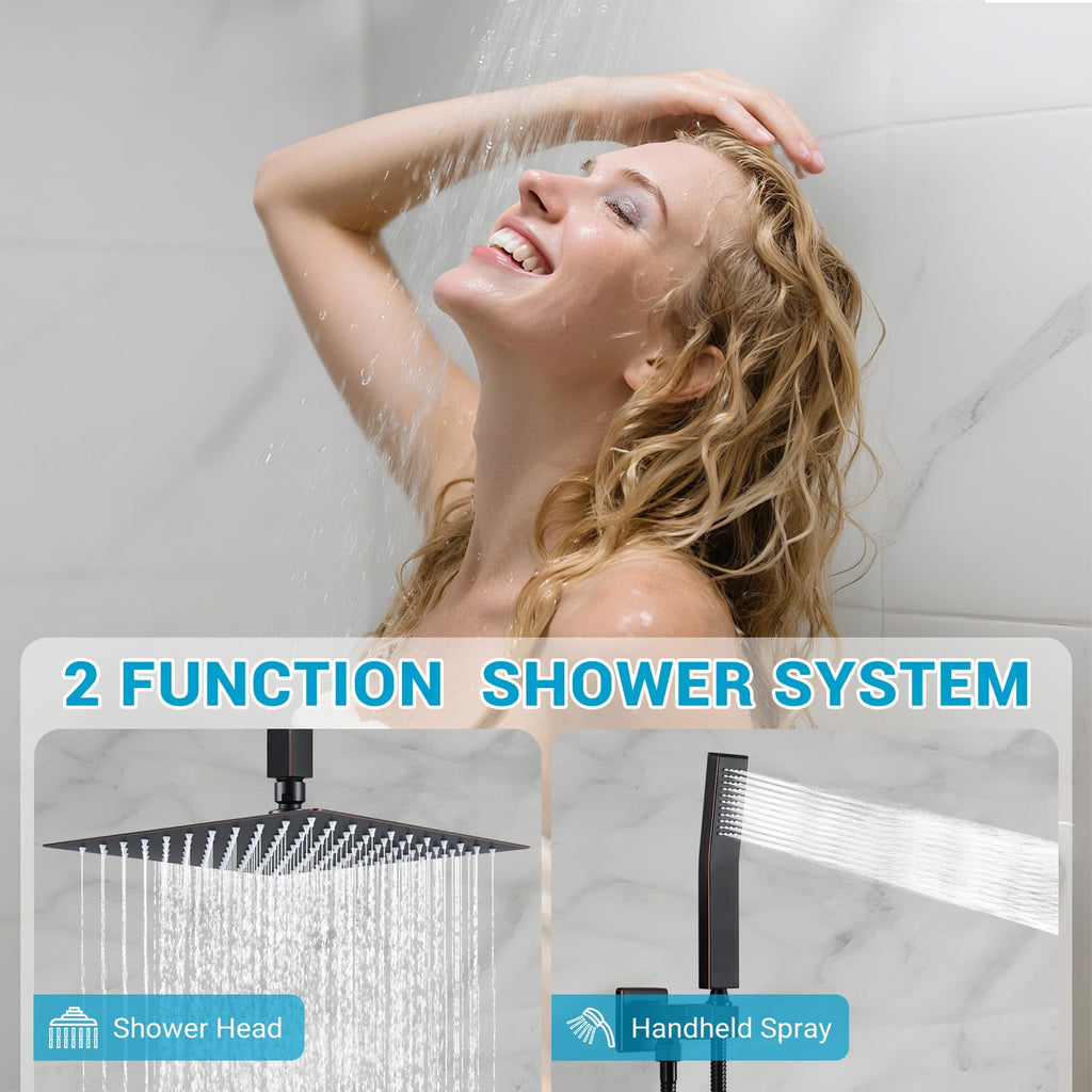 10" Square Ceiling Rain Shower Faucet Set ORB