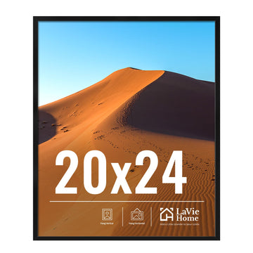 20x24 Picture Frame for Wall Display, 20x24 Black Picture Frame with HD Plexiglas, 20 x 24 Poster Frame 1 Pack