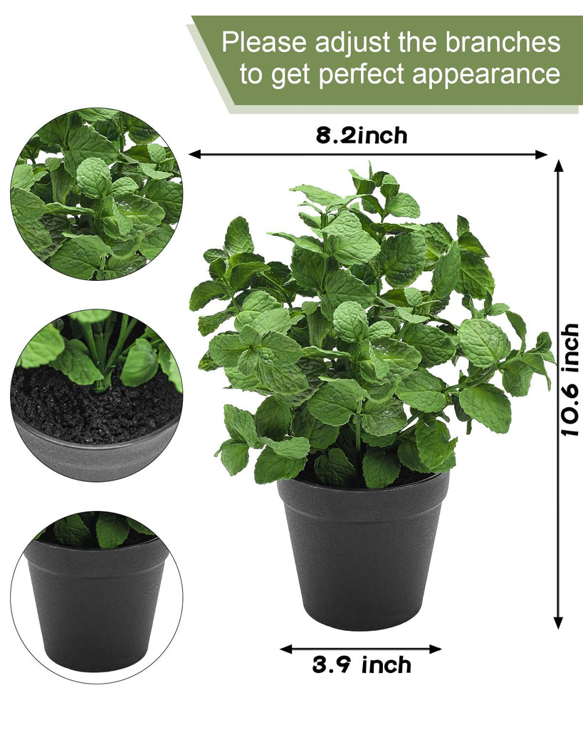 Small Fake Plants Mint Artificial Potted | Casa Home Living