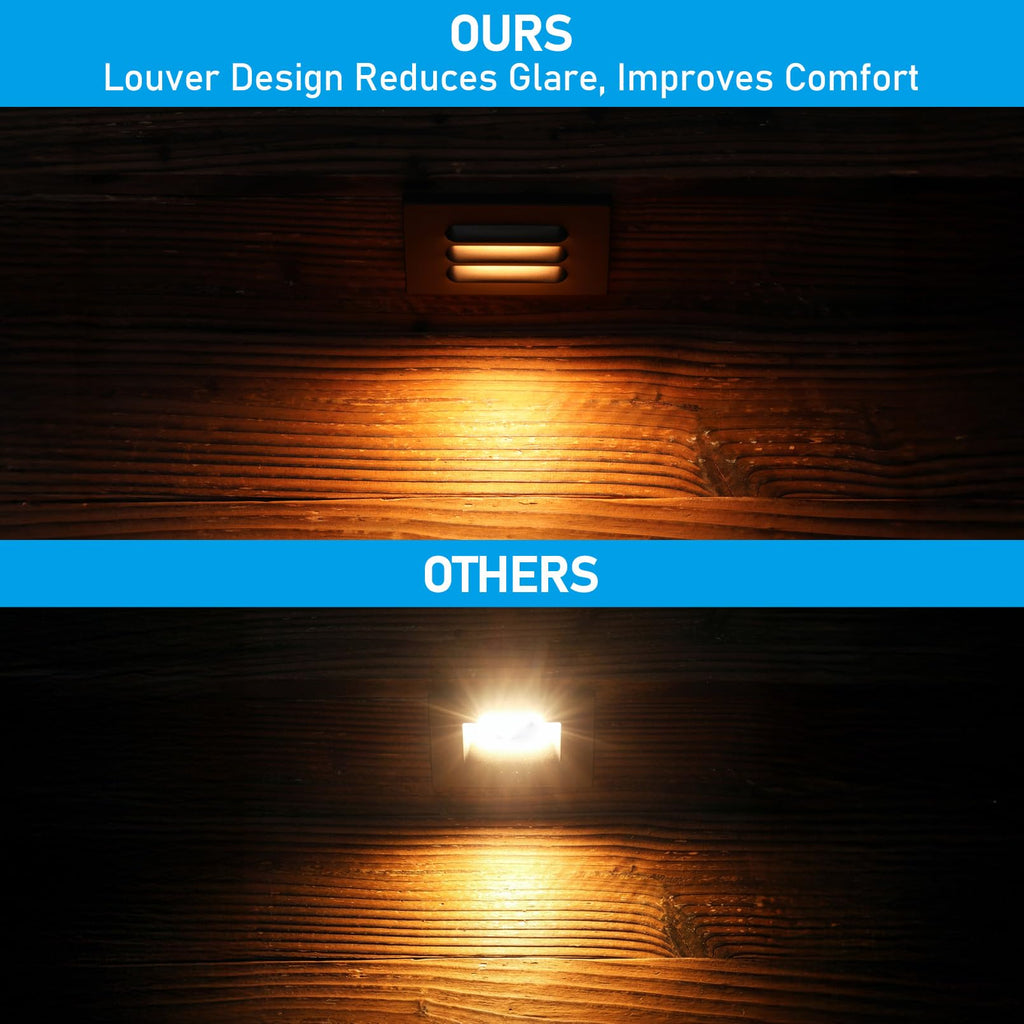 5CCT 120V LED Step Lights, Louvered, Oil Rubbed Bronze