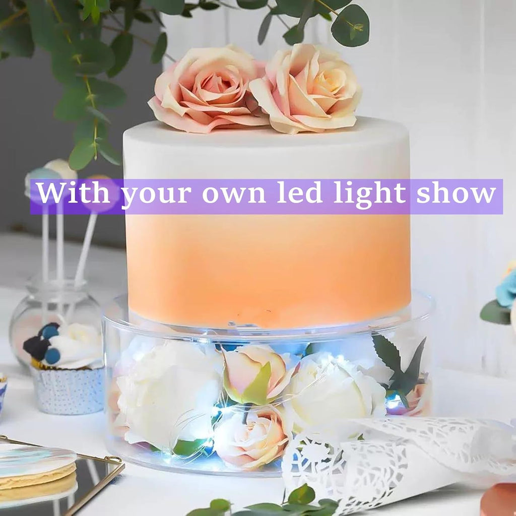 12 Inch Clear Acrylic Cake Stand, Round Cupcake Display Holder with Hollow Bottom, Dessert Stand for Wedding Birthday